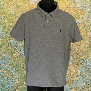 Polo by Ralph Lauren Shirt Sleeve Shirt, Gray w/ Blue Pony, Large L
